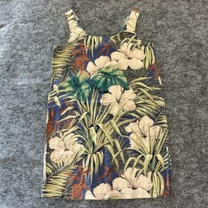 RENE Vintage Hawaiian Vacation Resort Wear Floral Sleeveless Mini Dress Size M